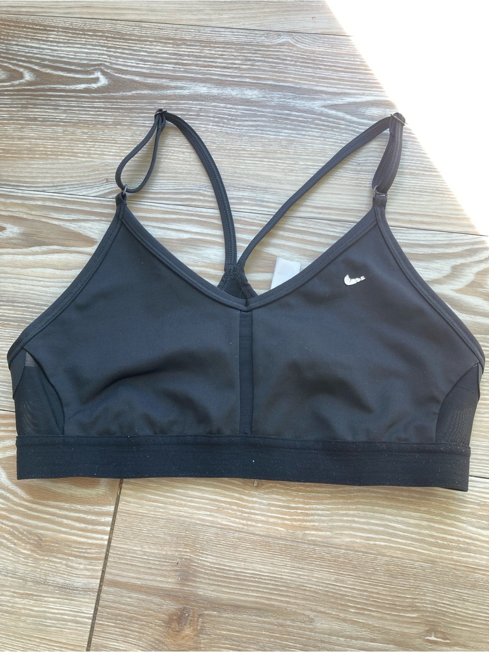 Nike Black Lightweight Strappy Sports Bra Medium Support Size M No Cups!
